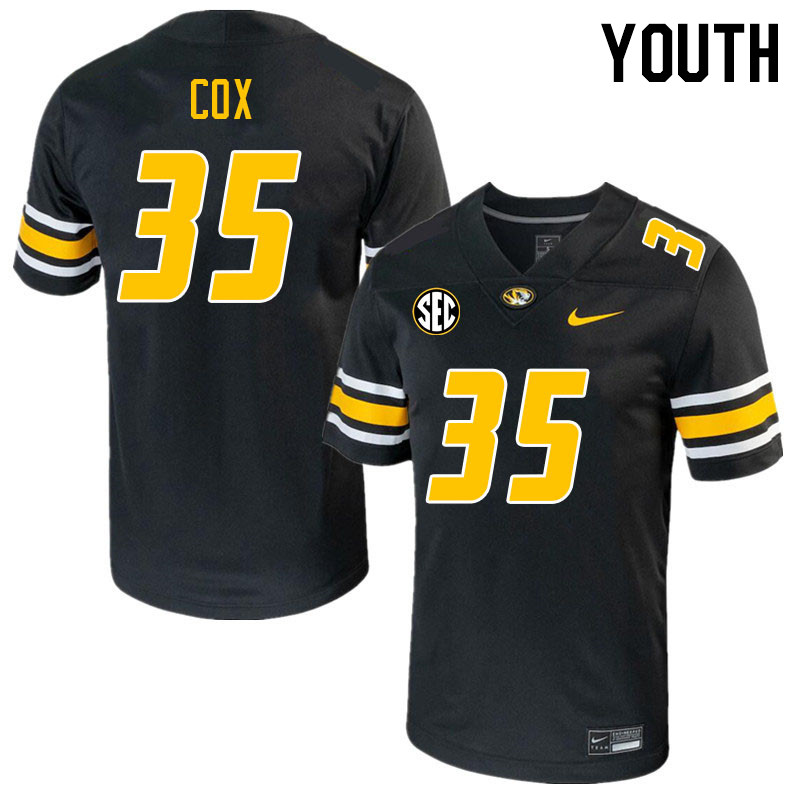 Youth #35 Michael Cox Missouri Tigers College 2023 Football Stitched Jerseys Sale-Black - Click Image to Close